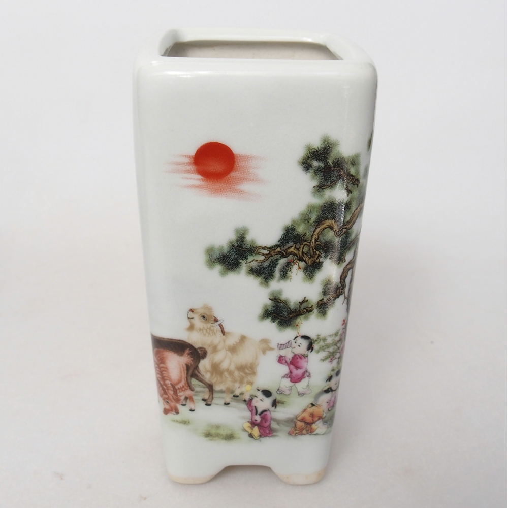 Bonsaischale aus Keramik 5,5 x 5,5 x 12 cm, Farbe weiß