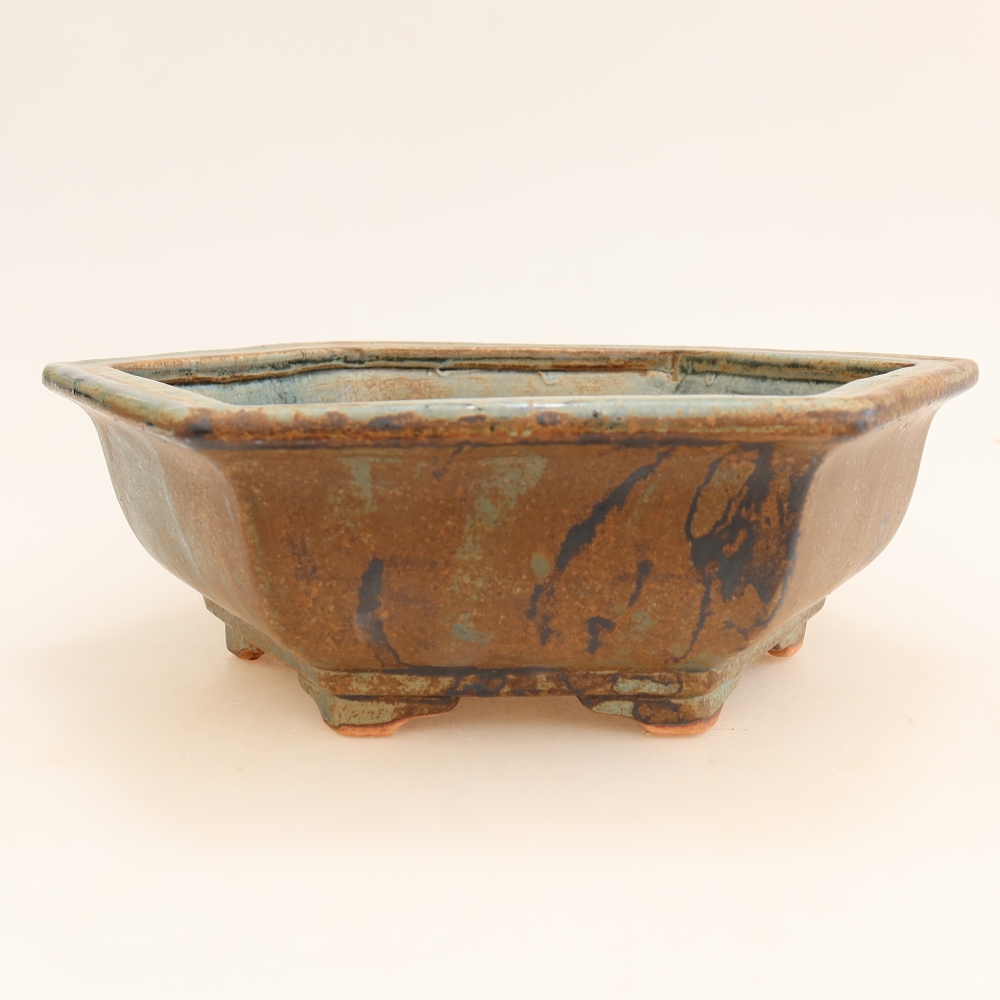 Keramik-Bonsai-Schale, 24 x 21,5 x 7,5 cm, Farbe: Braun