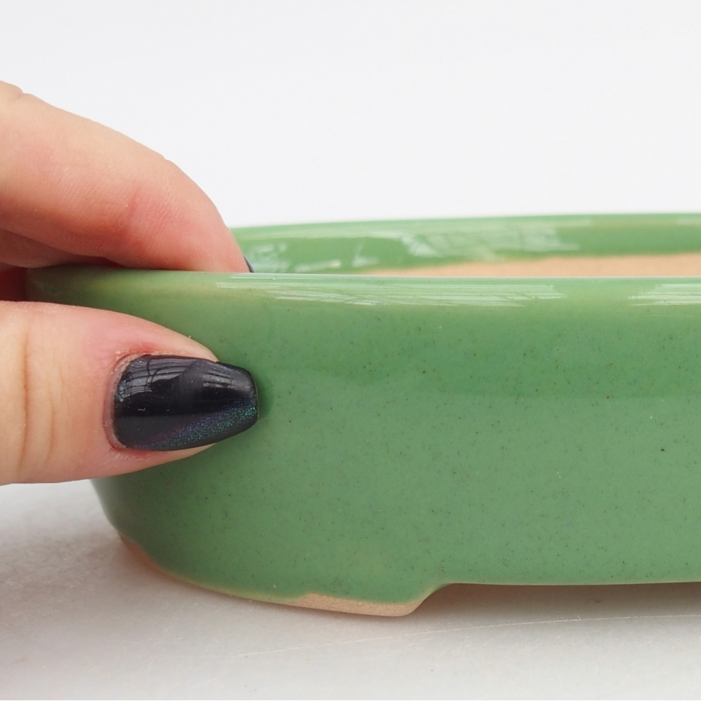 Bonsaischale aus Keramik 17 x 14 x 4 cm, grün