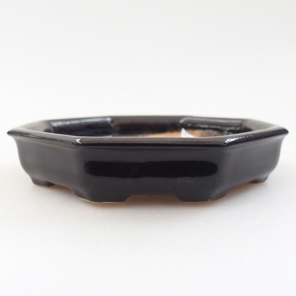 Bonsaischale aus Keramik 11,5 x 11,5 x 2 cm, Farbe schwarz