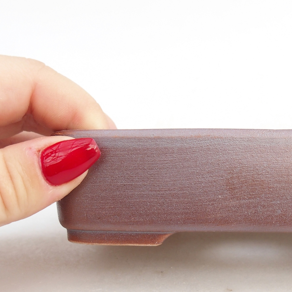 Bonsaischale aus Keramik 12,5 x 9,5 x 3,5 cm, metallfarben