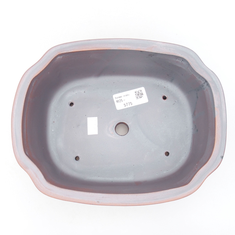 Bonsaischale aus Keramik 22,5 x 17,5 x 7,5 cm, metallfarben