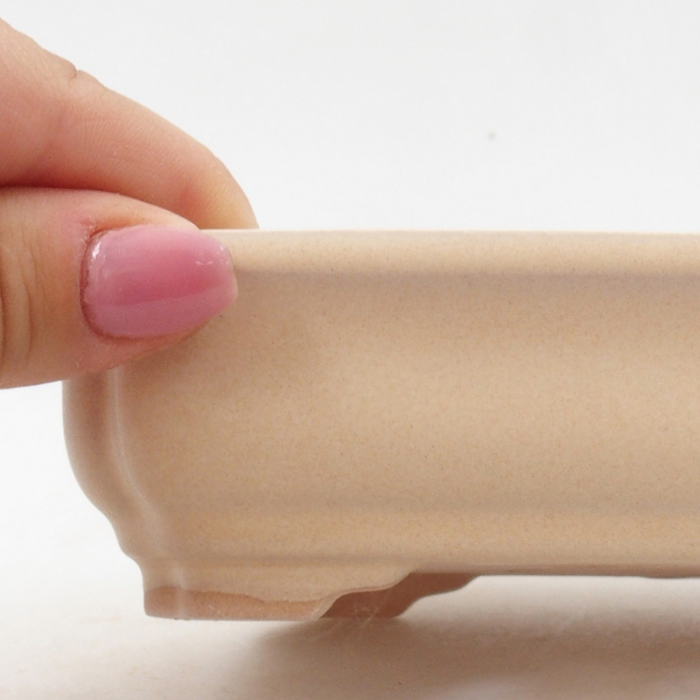 Bonsaischale aus Keramik 14 x 11 x 4 cm, Farbe beige