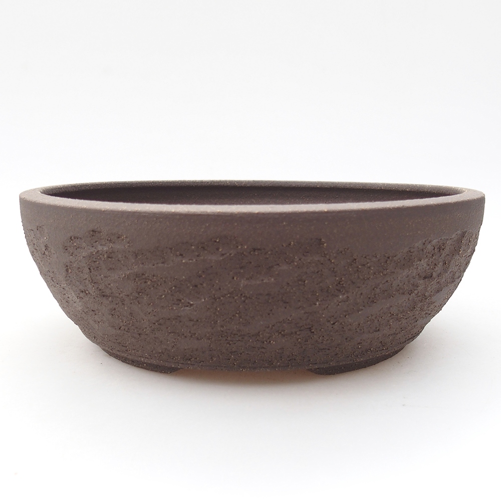 Bonsaischale aus Keramik 18,5 x 18,5 x 6 cm, braun