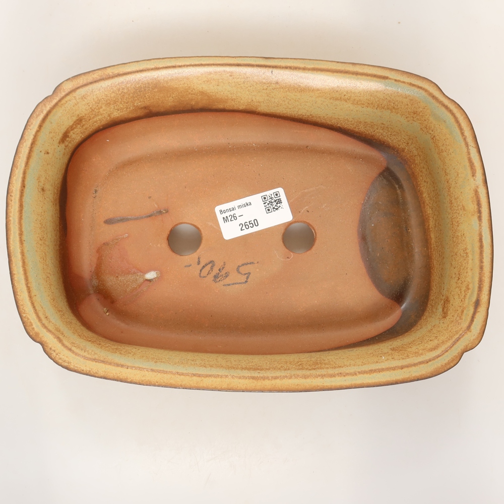 Keramikschale  24,5 x 17,5 x 6 cm, Farbe: grünbraun