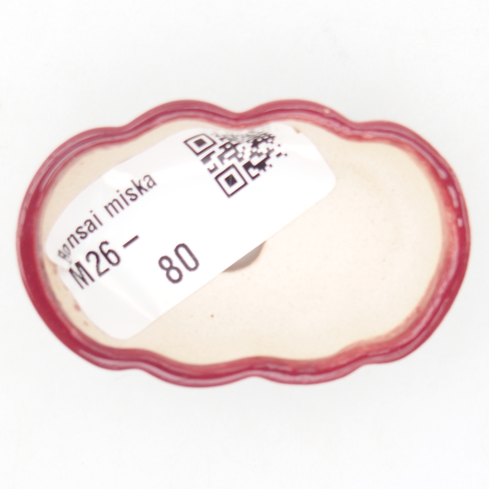 Mini-Bonsaischale 5,5 x 3,5 x 1,5 cm, bordeauxrot