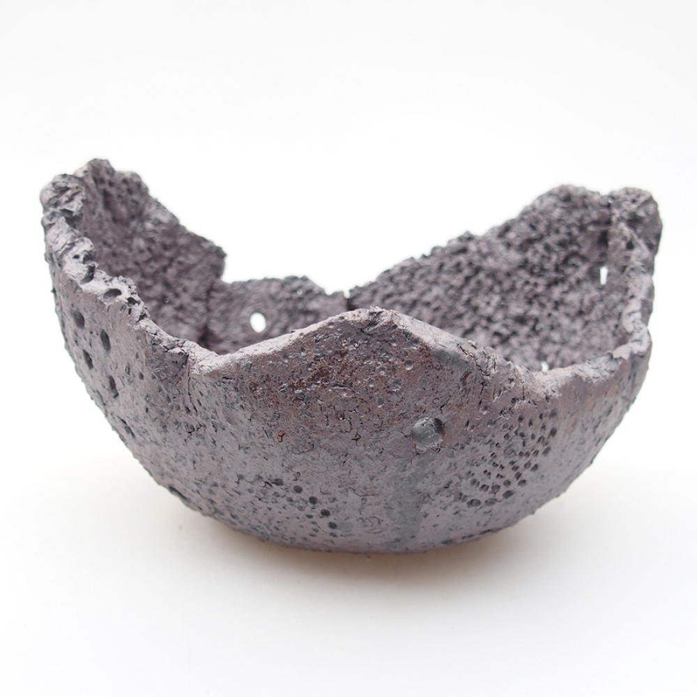 Keramikschale 14 x 12,5 x 8 cm , Metallic-Farbe