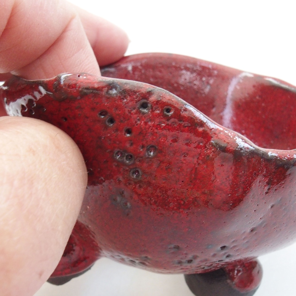 Keramikschale 8 x 8 x 6 cm , Farbe rot