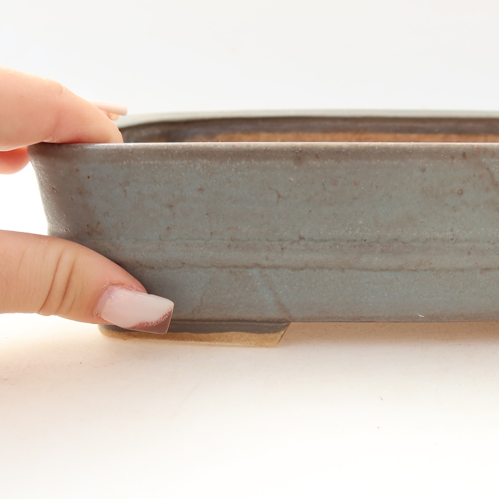 Keramik-Bonsai-Schale 22,5 x 18 x 6 cm, Farbe: Blau