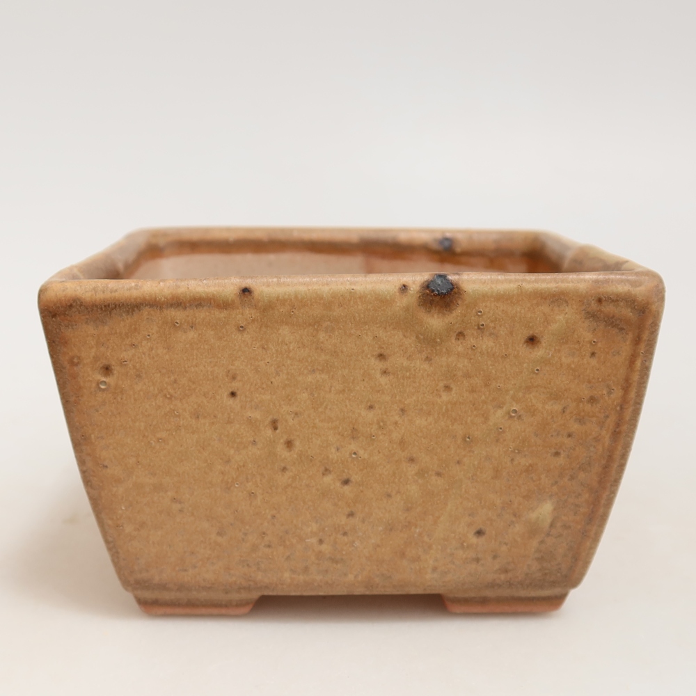 Keramik-Bonsai-Schale, 10,5 × 10,5 × 6,5 cm, Farbe: Beige