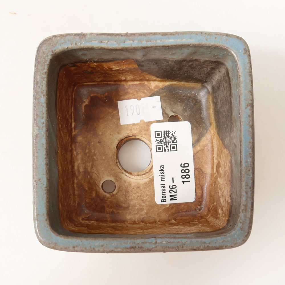 Bonsaischale aus Keramik 8,5 x 8,5 x 5,5 cm, Farbe blau
