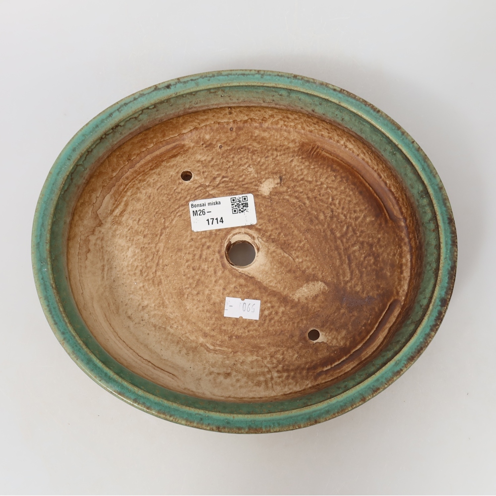 Bonsaischale aus Keramik 24 x 21 x 5 cm, grün