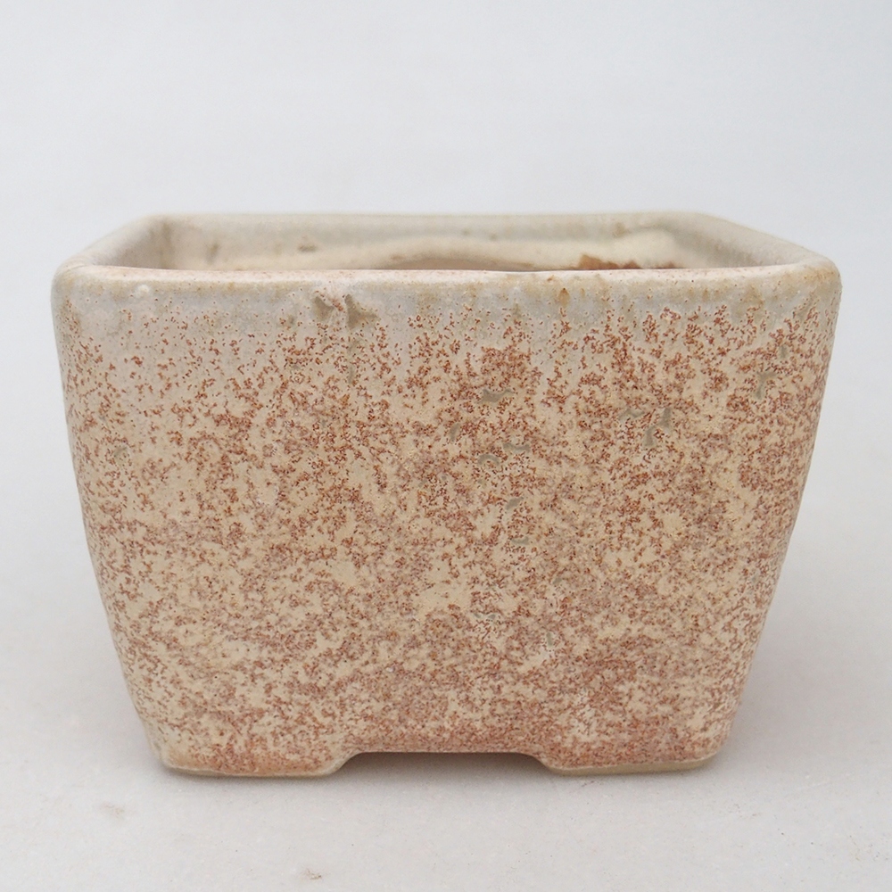 Bonsaischale aus Keramik 8,5 x 8,5 x 6 cm, Farbe beige