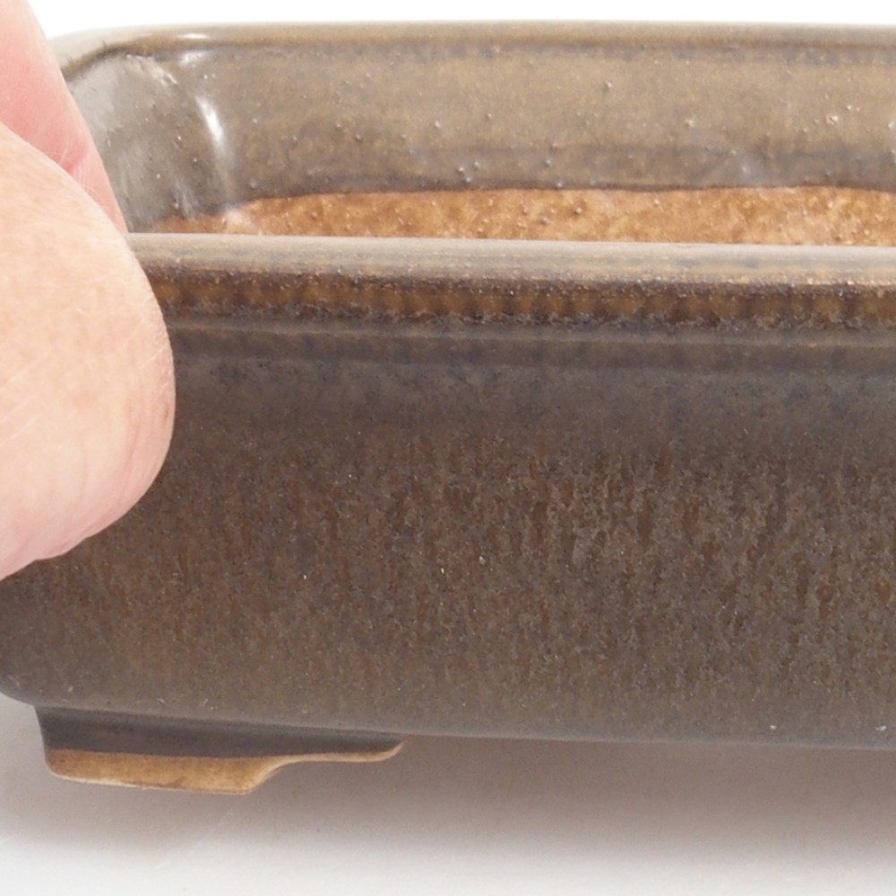 Bonsaischale aus Keramik 10 x 8,5 x 4 cm, braun