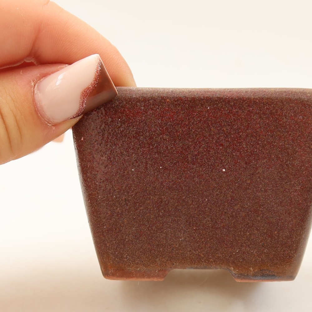 Keramik-Bonsai-Schale, 6,5 × 6,5 × 5 cm, Farbe: braun