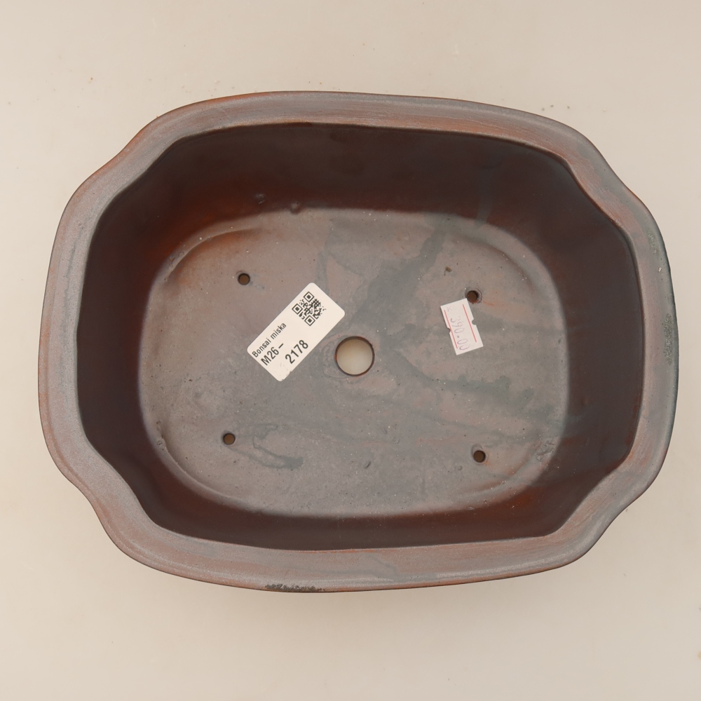 Bonsaischale aus Keramik 23 x 19 x 7 cm, braun