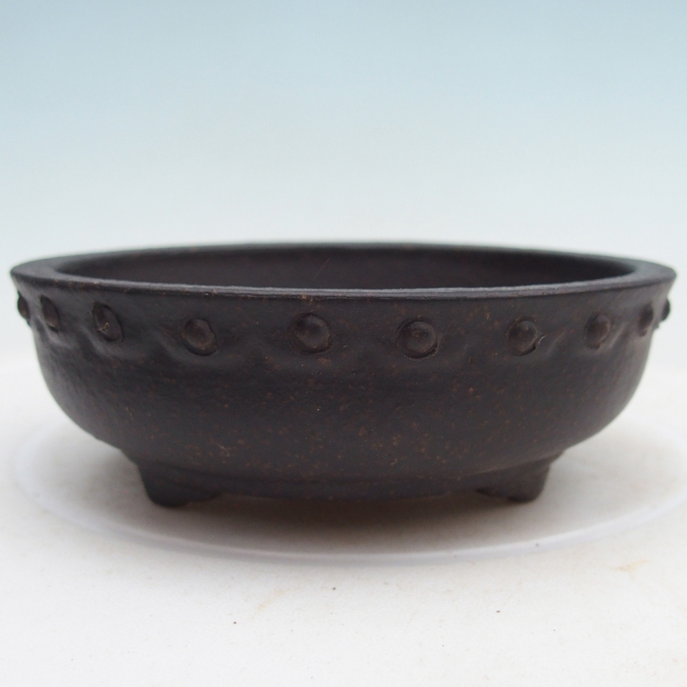 Bonsaischale aus Keramik 11,5 x 11,5 x 4,5 cm, schwarz