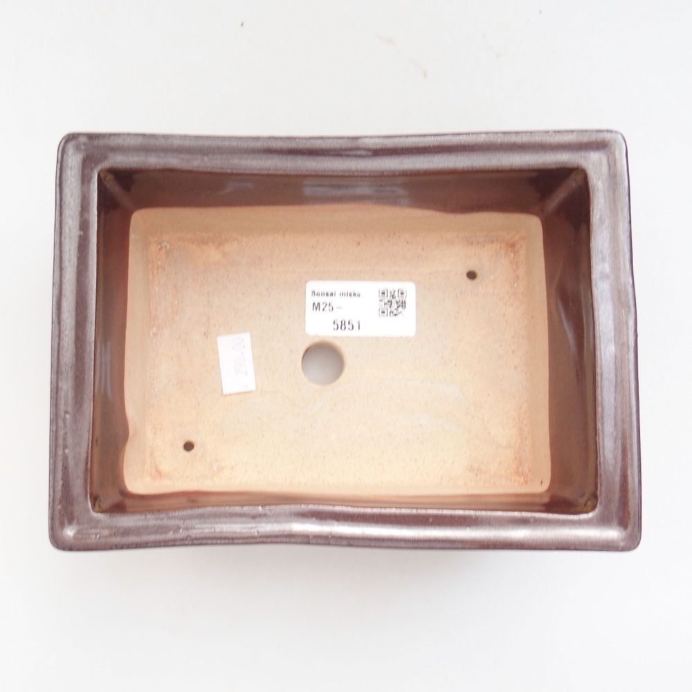 Bonsaischale aus Keramik 18,5 x 13 x 6,5 cm, braun
