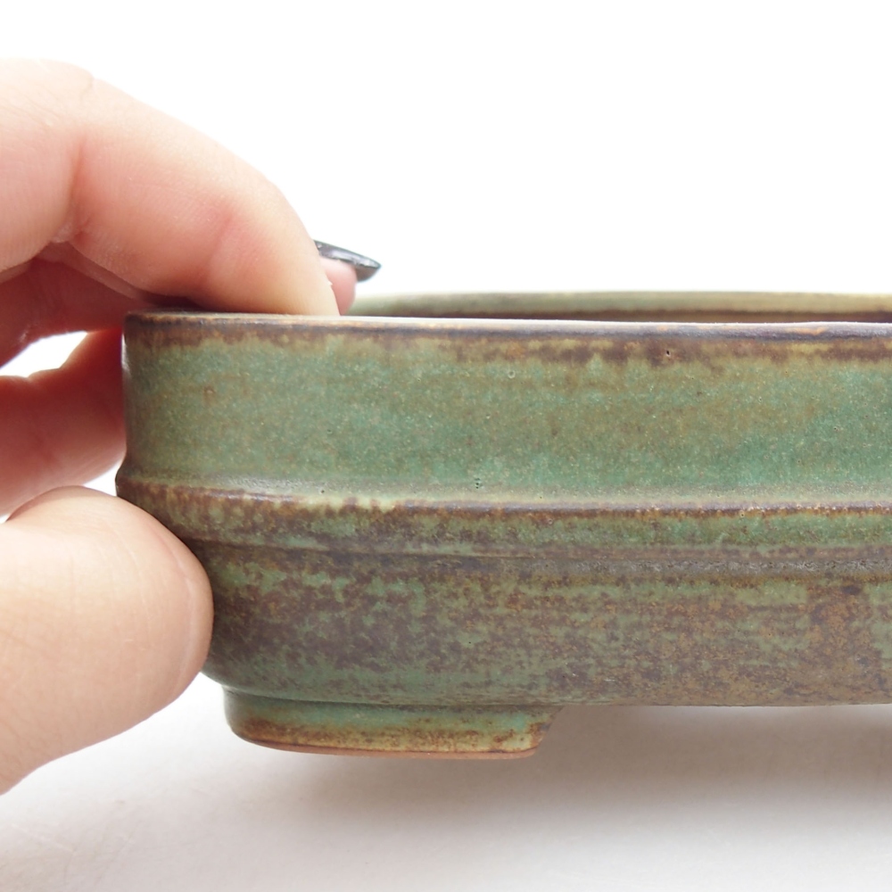 Bonsaischale aus Keramik 15,5 x 12 x 6 cm, Farbe blau