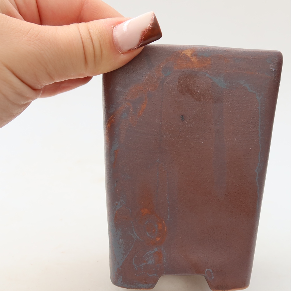 Keramik-Bonsai-Schale 7,5 x 7,5 x 10,5 cm, metallfarben