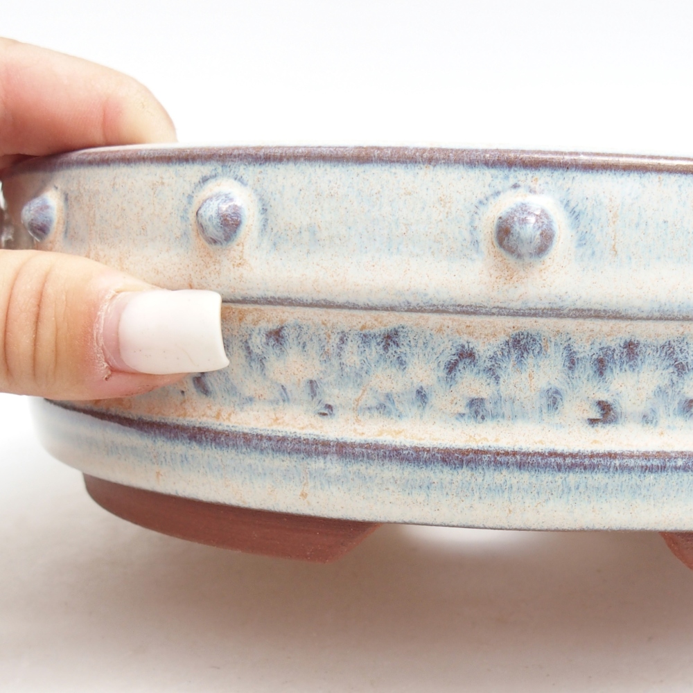 Bonsaischale aus Keramik 20,5 x 20,5 x 6 cm, Farbe blau