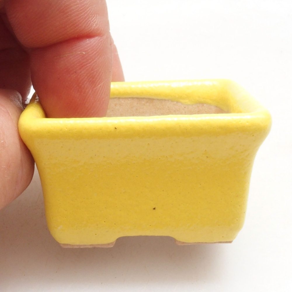 Bonsaischale aus Keramik 4 x 3,5 x 2,5 cm, gelb