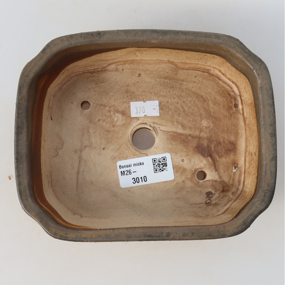 Bonsaischale aus Keramik 17,5 x 14,5 x 5 cm, braun