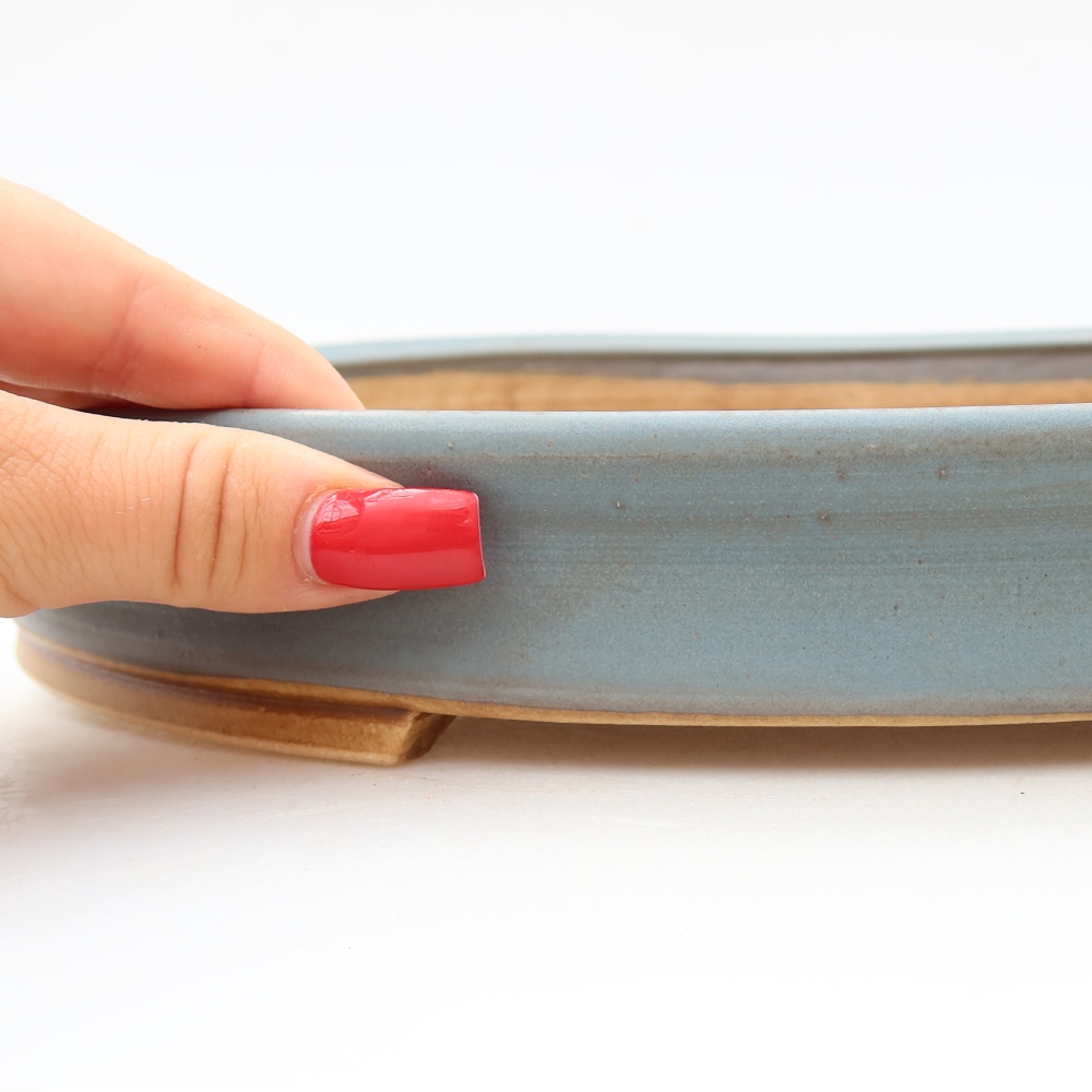 Keramik-Bonsai-Schale 31 x 27 x 4,5 cm, Farbe: blau