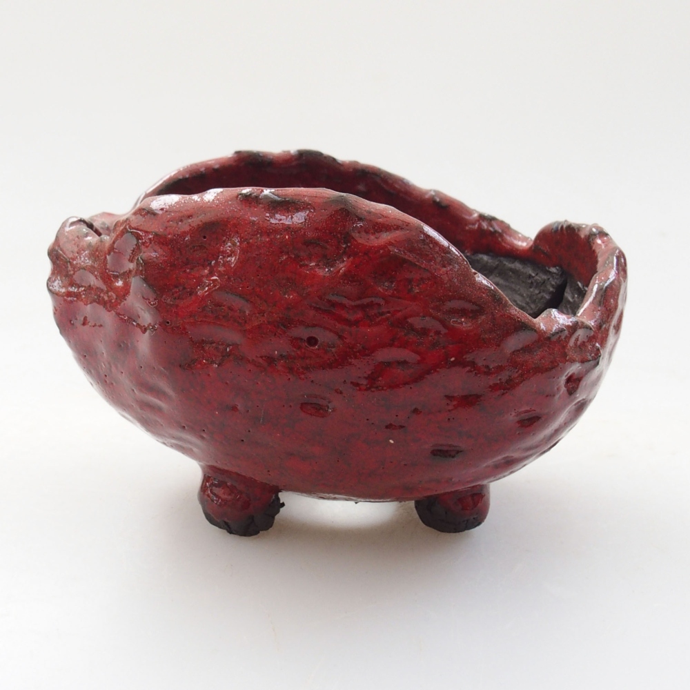 Keramikschale 8,5 x 8 x 6 cm , Farbe rot