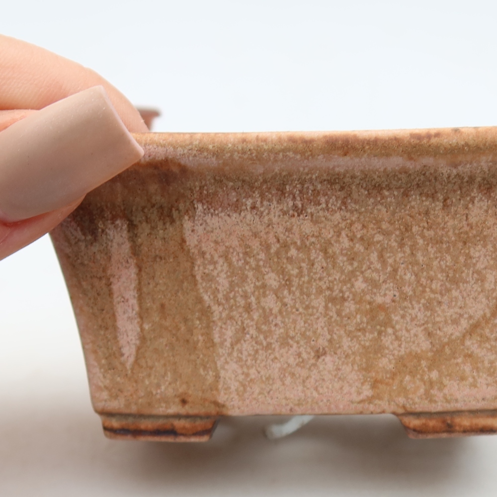 Keramik-Bonsai-Schale, 8,5 × 6 × 4 cm, Farbe: Rosa