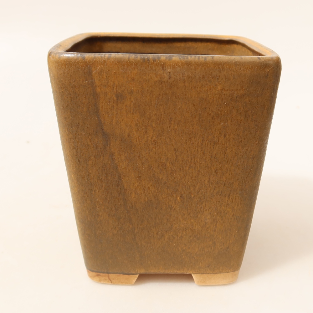 Keramik-Bonsai-Schale 10,5 x 10,5 x 12 cm, Farbe: braun