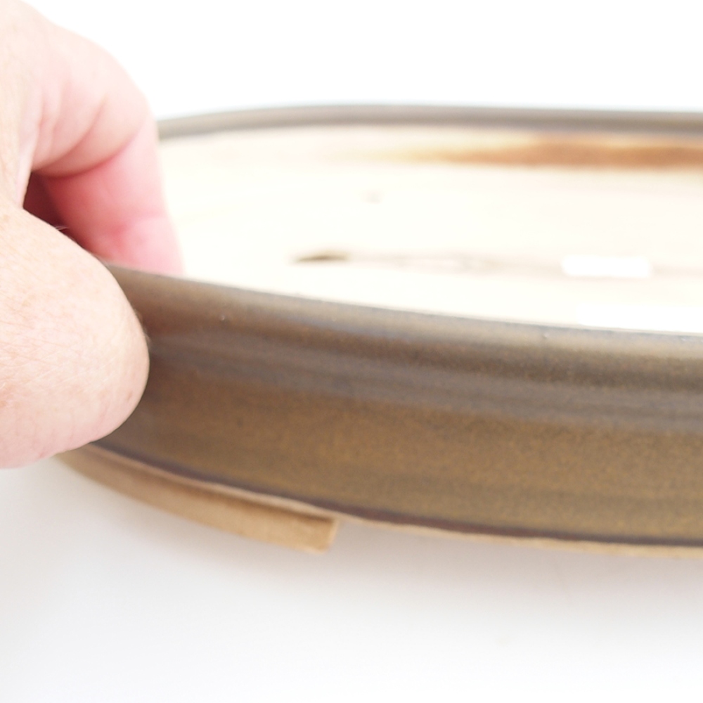 Bonsaischale aus Keramik 30 x 26 x 4 cm, braun