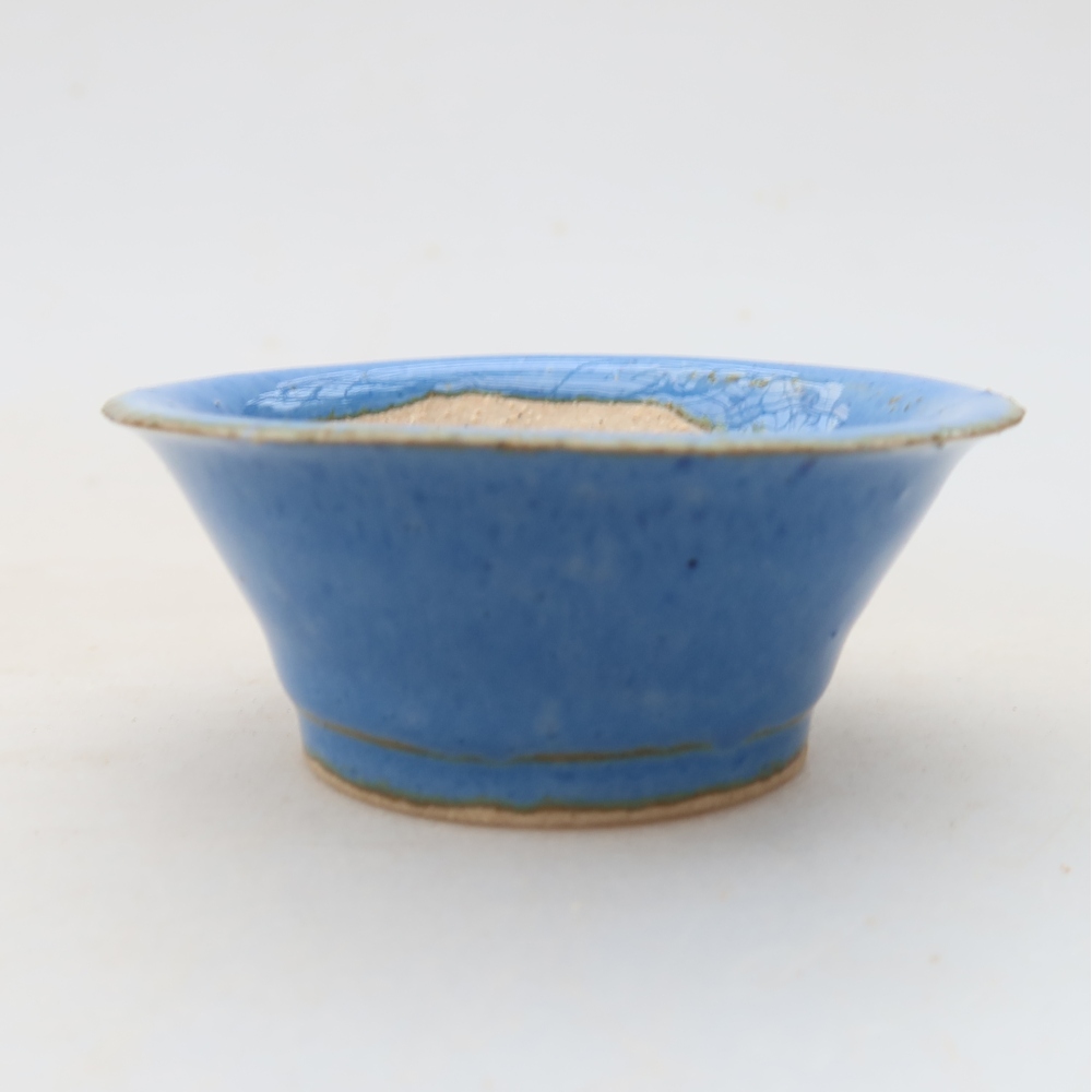 Bonsaischale aus Keramik 7 x 7 x 3 cm, Farbe blau