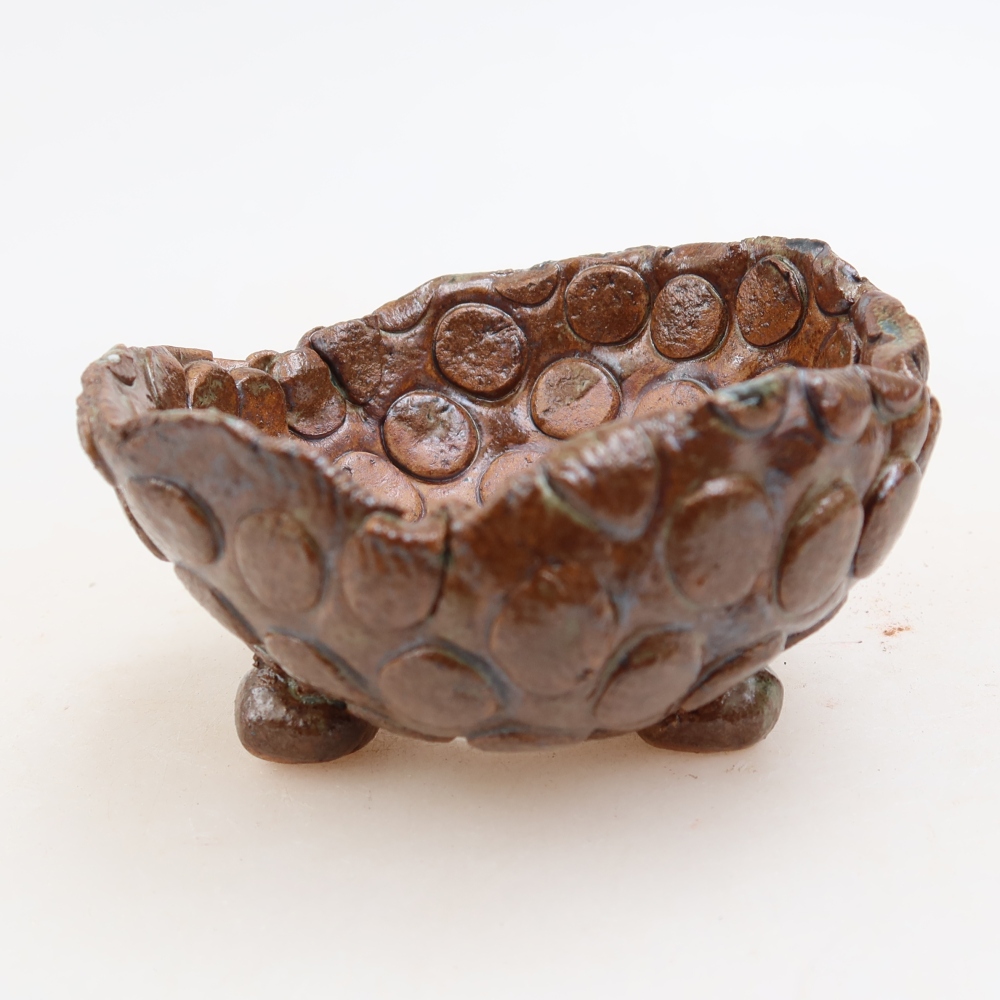 Keramikschale  8,5 x 8,5 x 5 cm, Farbe: braun-grün