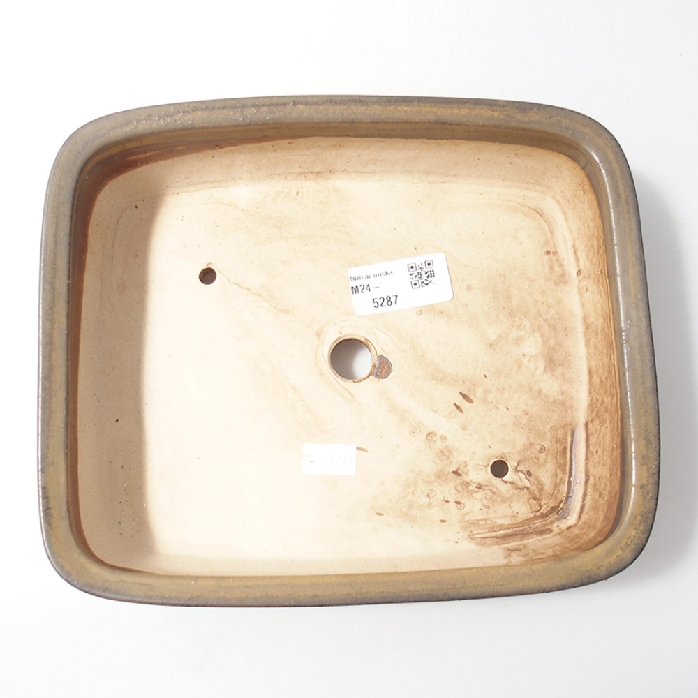 Bonsaischale aus Keramik 22 x 19 x 5,5 cm, braun