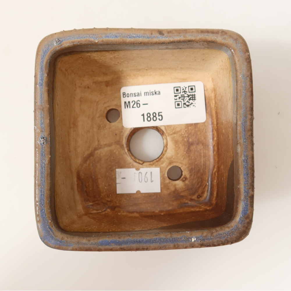 Bonsaischale aus Keramik 8,5 x 8,5 x 5,5 cm, Farbe blau