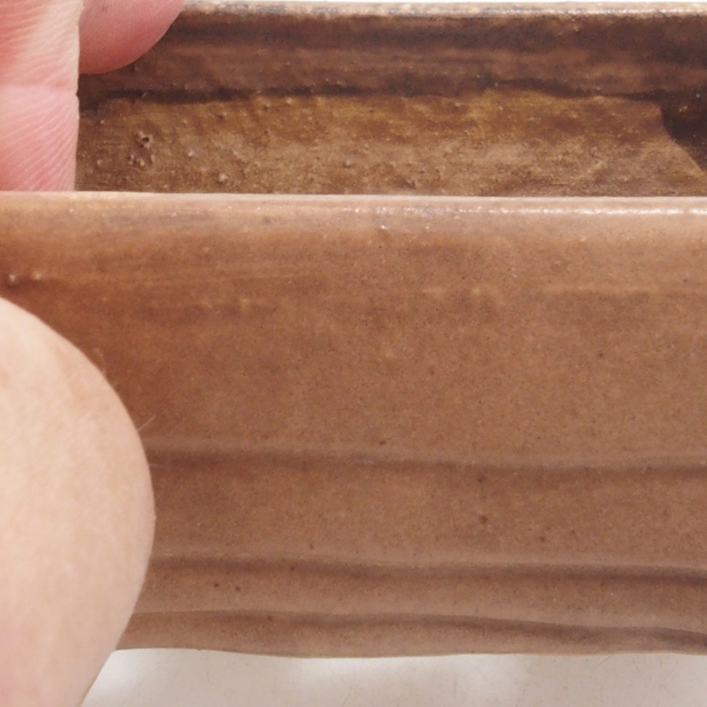 Bonsaischale aus Keramik 10 x 8,5 x 4 cm, braun