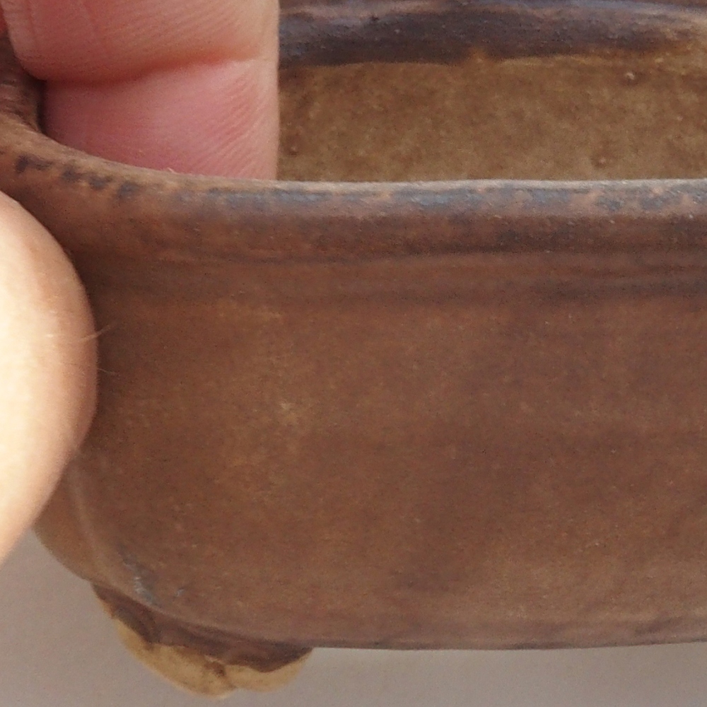 Bonsaischale aus Keramik 10 x 8,5 x 4 cm, braun