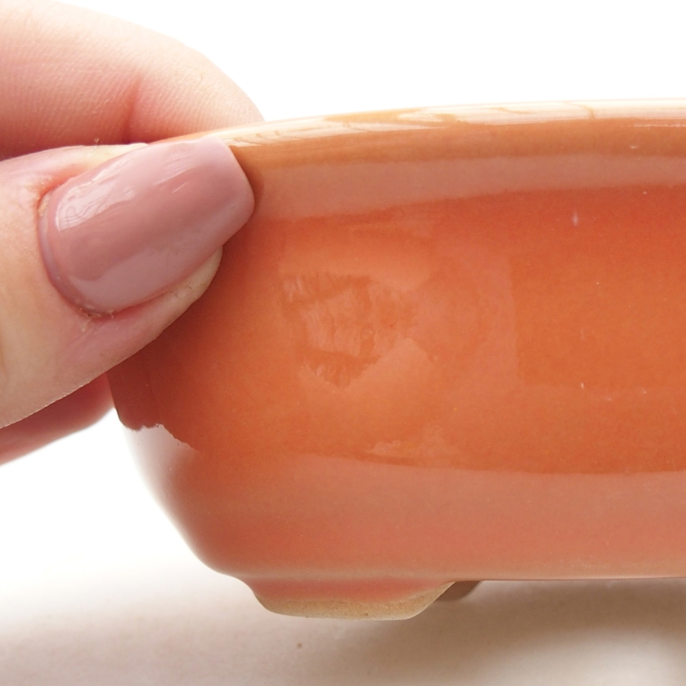 Bonsaischale aus Keramik 11 x 8,5 x 4 cm, orange