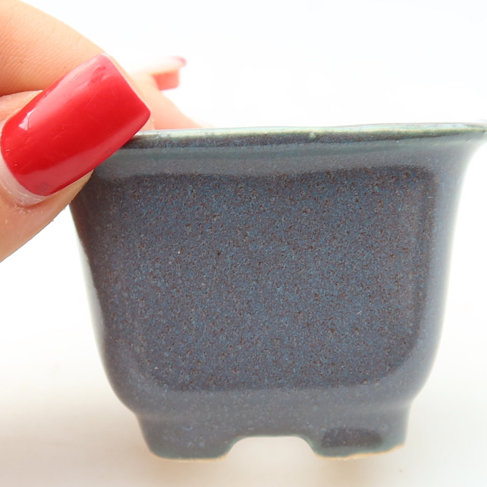Keramik-Bonsai-Schale, 6,5 x 6,5 x 5 cm, Farbe: Grau