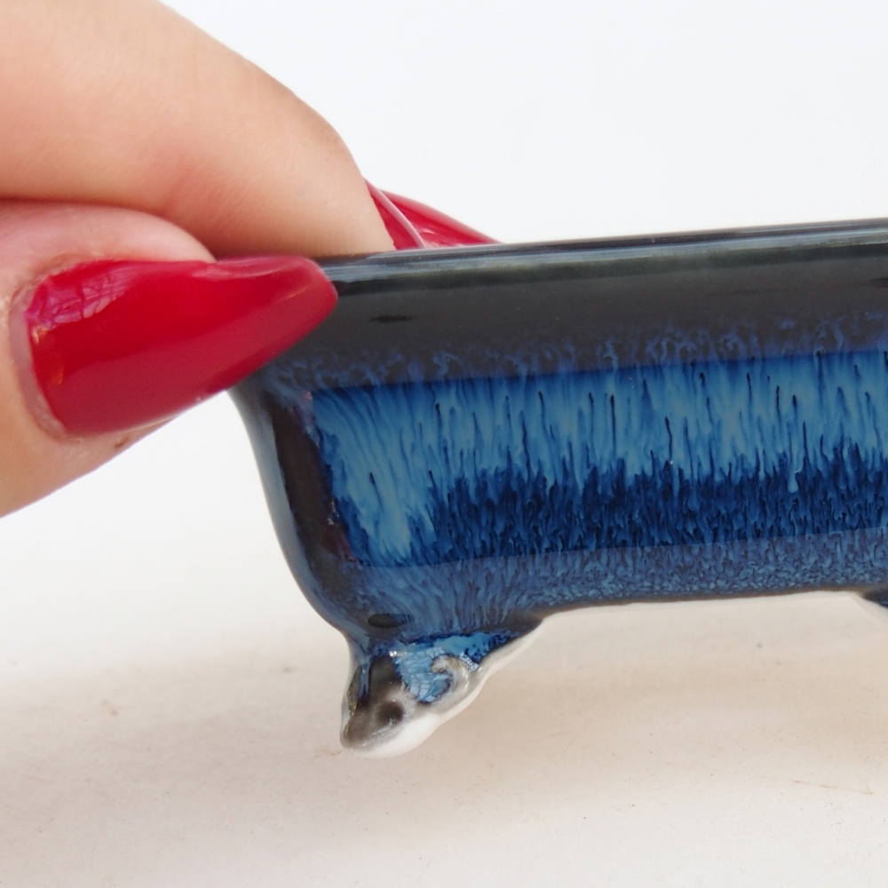 Mini-Bonsaischale 7 x 5,5 x 3 cm, Farbe blau