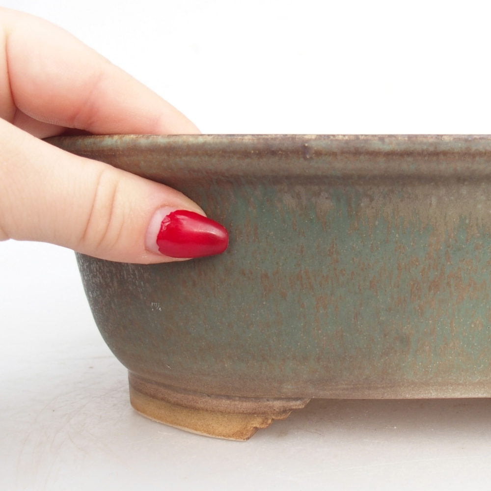 Bonsaischale aus Keramik 25,5 x 21,5 x 8 cm, grün