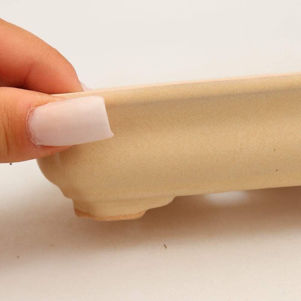 Bonsaischale aus Keramik 14 x 11 x 4 cm, Farbe beige