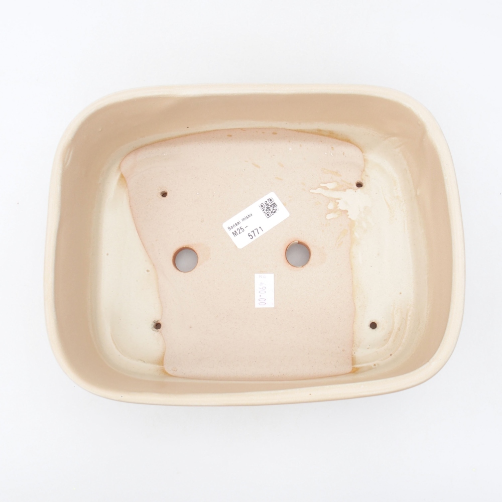 Bonsaischale aus Keramik 23 x 18 x 7,5 cm, Farbe beige