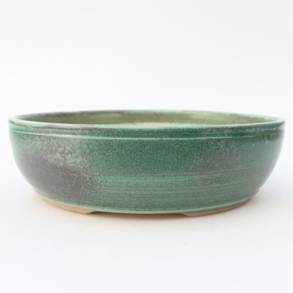 Keramik-Bonsai-Schale 19,5 x 19,5 x 5,5 cm, Farbe: grün
