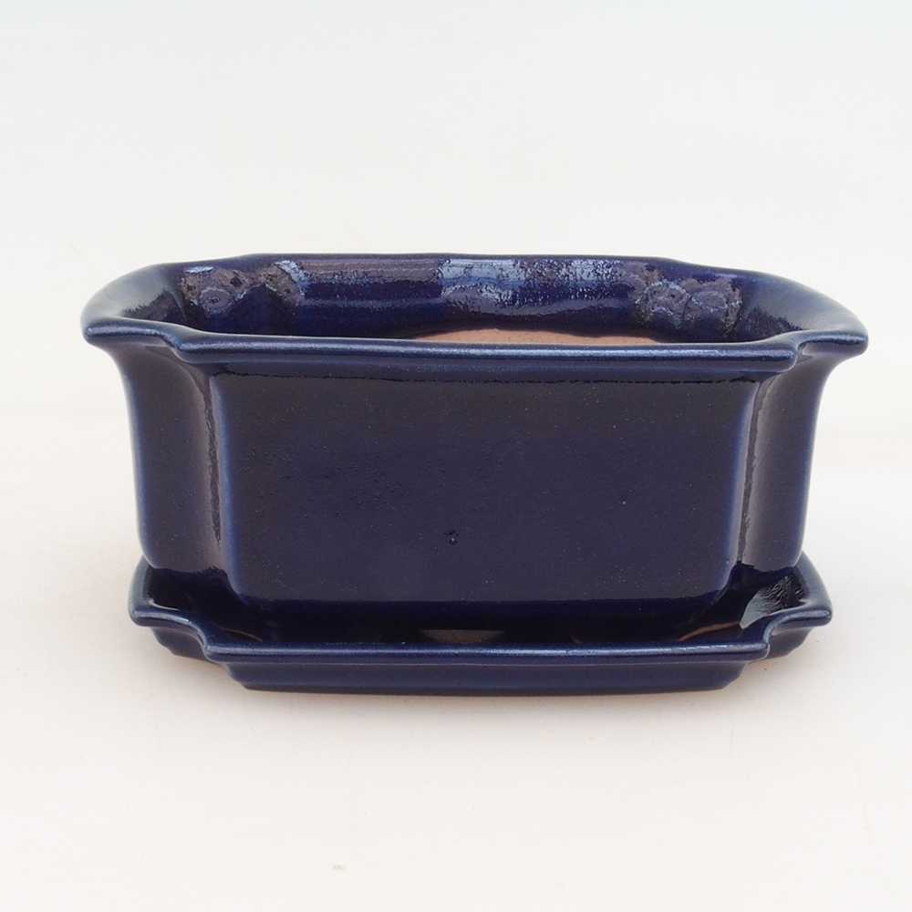 Bonsaischale + Untertasse H01 - blau