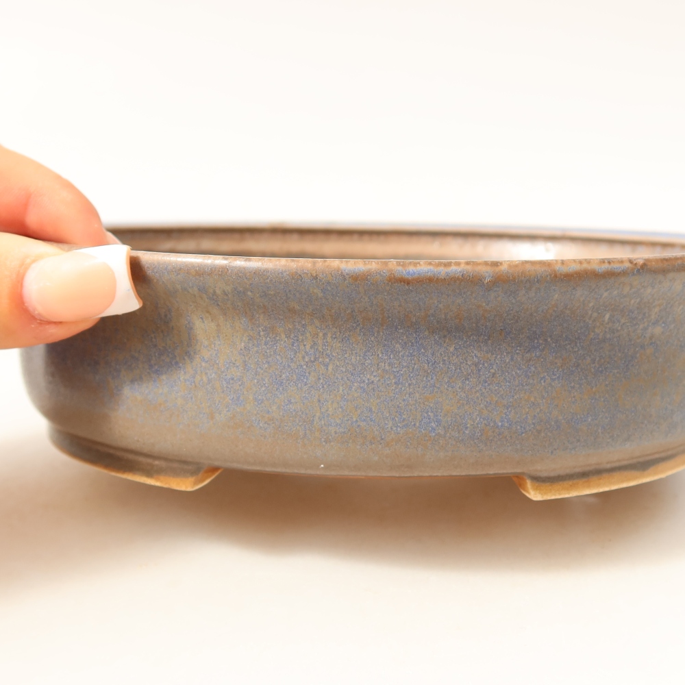 Keramik-Bonsai-Schale, 18 x 16,5 x 4,5 cm, Farbe: Blau