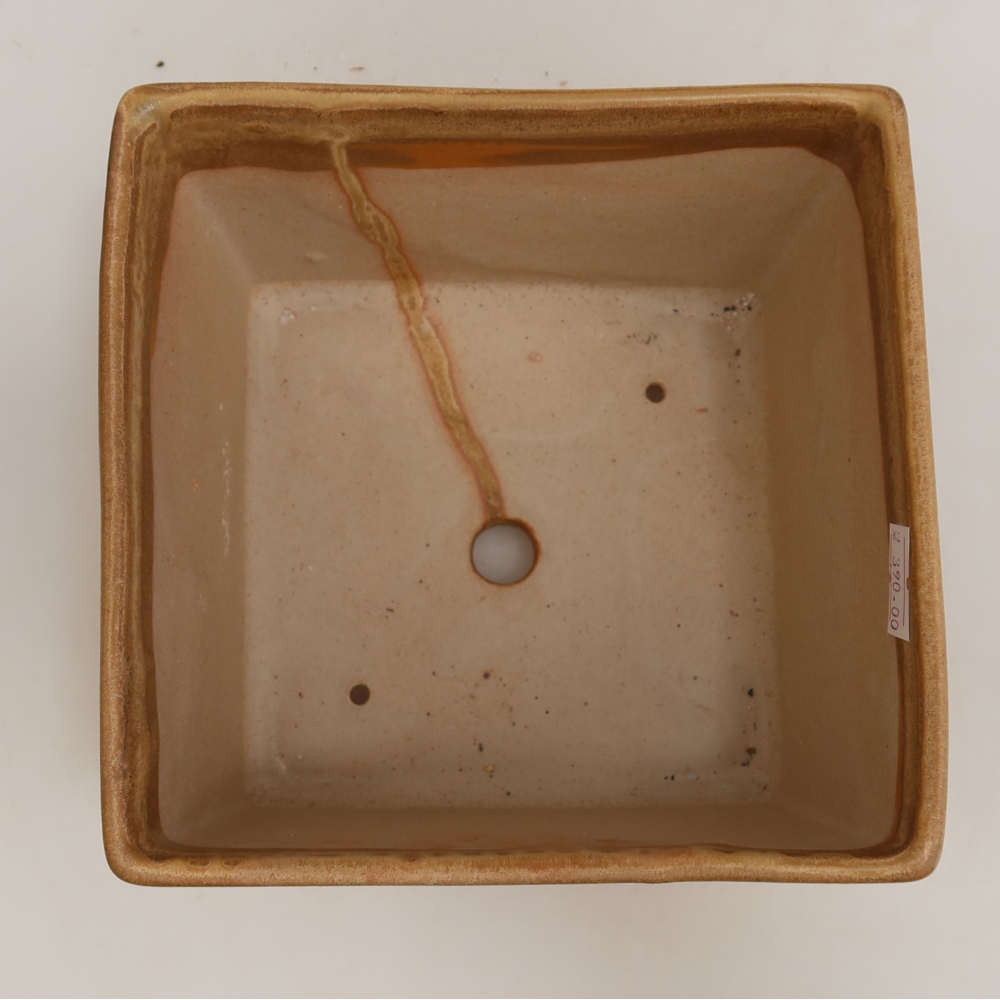 Bonsai-Schale aus Keramik, 15 x 15 x 10,5 cm, Farbe: Beige