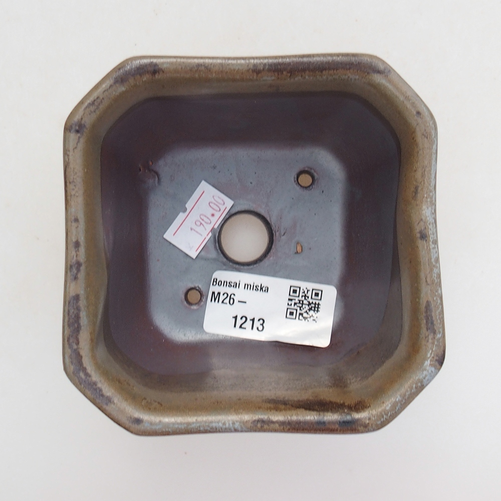 Bonsaischale aus Keramik 10 x 10 x 6 cm, grau