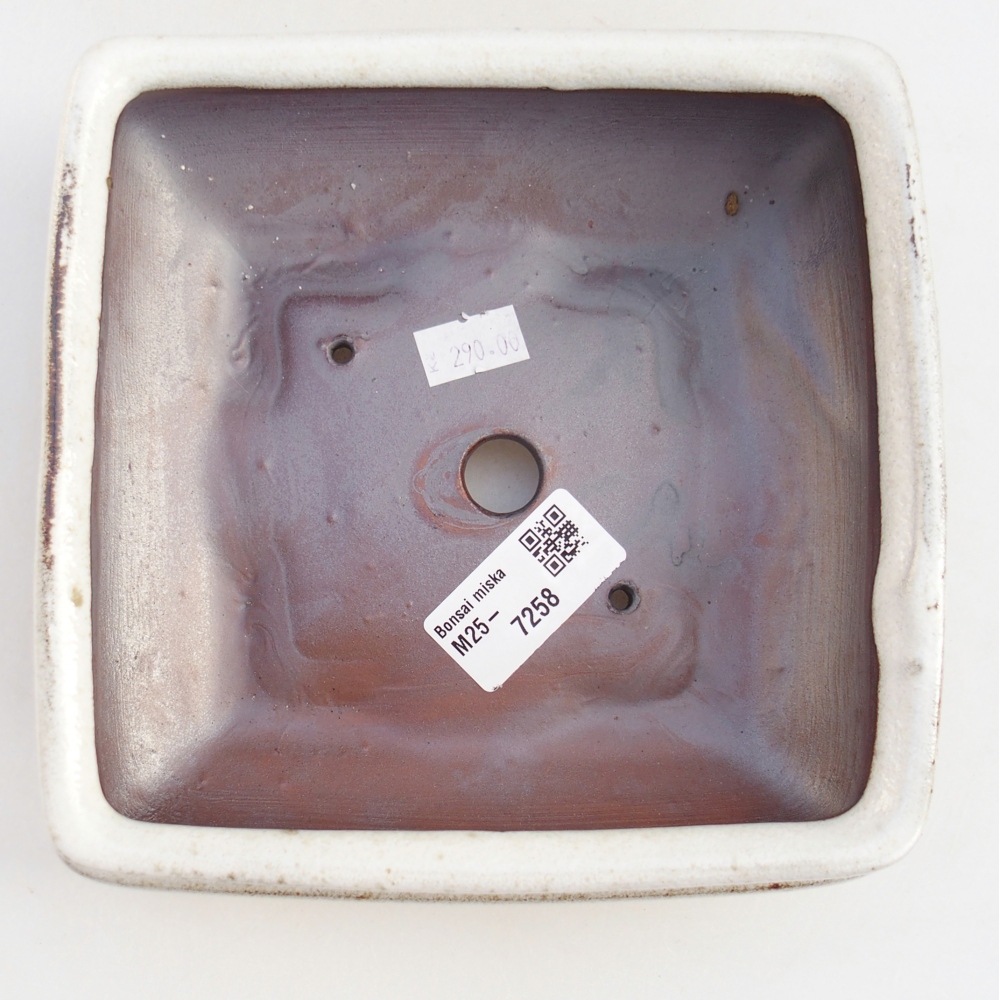 Bonsaischale aus Keramik 15,5 x 15,5 x 6 cm, weiß